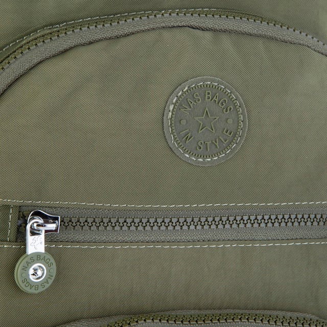 Nas Bag Unisex Su İtici Özellik Kazandırılmış Çok Gözlü Büyük Boy Sırt Çantası Koyu Yeşil