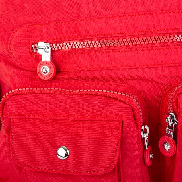 Nas Bag Unisex Zararlı Kimyasal İçermeyen Su İtici Özelliğe Sahip Omuz ve Sırt Çantası Dönüştürülebilir Tasarım  Kırmızı