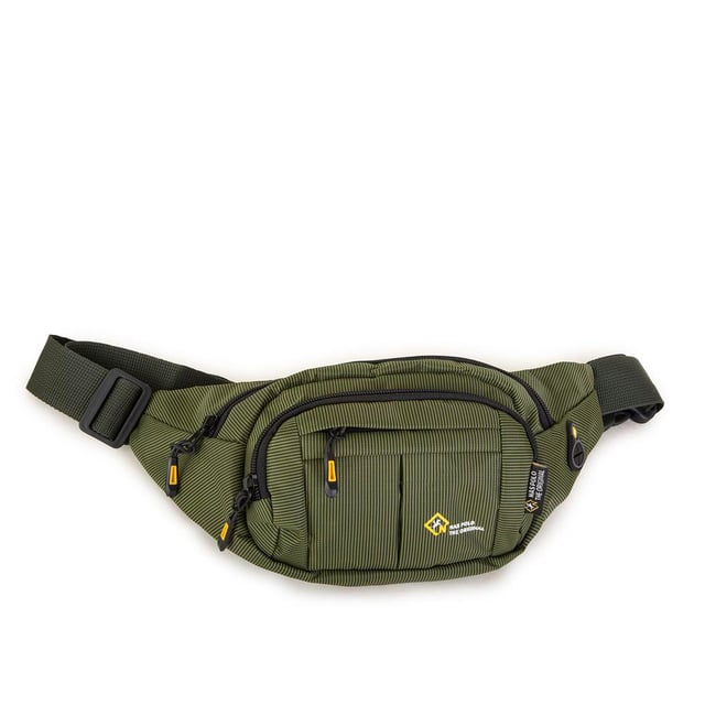 Nas Bag (Waterproof) Outdoor Fonksiyonel Çok Gözlü Erkek Bel ve Body Bag Haki Yeşil