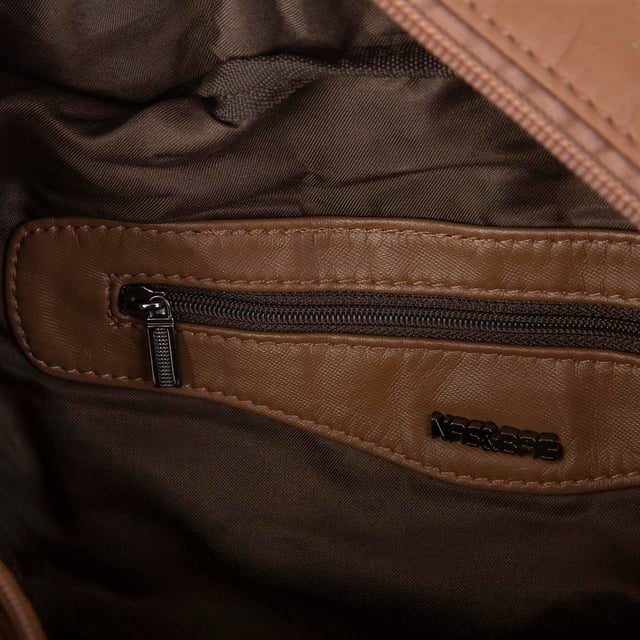 Nas Bag Yıkanmış Deri Çok Gözlü Yumuşak Dokulu Omuz Ve Sırt Çantası Vizon