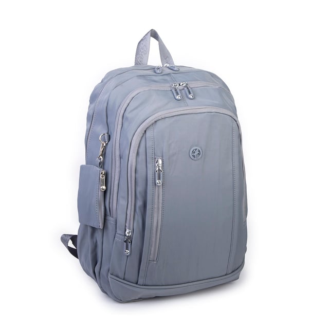  Nas Bag Unisex  Büyük Boy Hafif  Çok Gözlü Okul Sırt Çantası (en :30 cm boy:44 cm) Gri