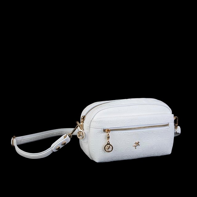 Nas Bag Çapraz Çanta Beyaz Gofraj