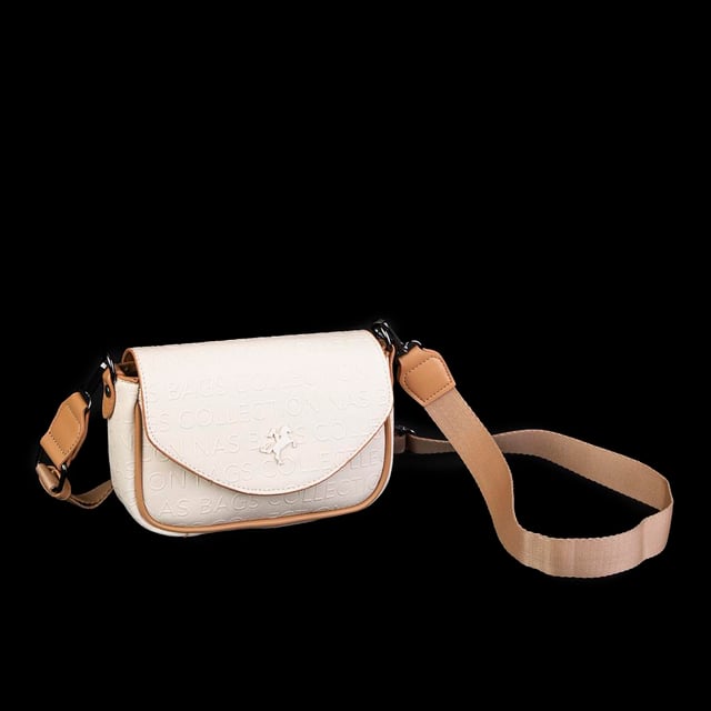 Nas Bag Çapraz Çanta Krem Camel  Gofraj