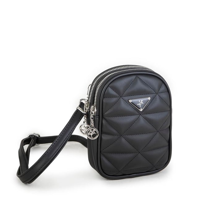 Nas Bag Çapraz Çanta Siyah Kapitone