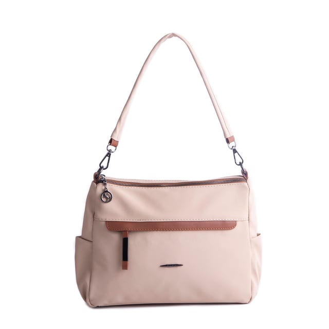Nas Bag Çok Gözlü Yumuşak ve Hafif Yapılı Çift Askılı Omuz ve Çapraz Çanta Kum  Taba Buzzy  ( 30x24 cm )