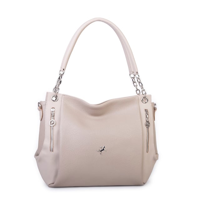 Nas Bag Kadın Büyük Boy Omuz Çantası ( 45x34x21 cm) Kum Victoria