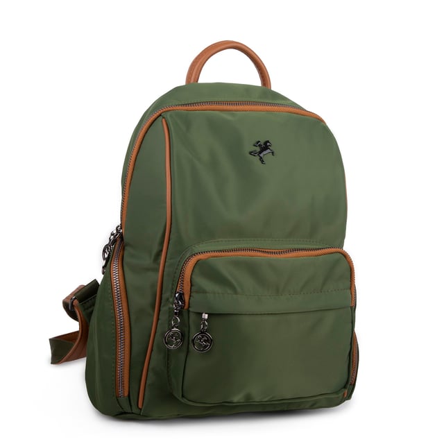 Nas Bag Kadın Çok Cepli Sırt Çantası (en :30cm x boy:34) Haki Taba