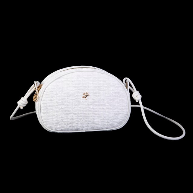 Nas Bag Kadın  Mini Çapraz Hasır Görünümlü  Çanta  Beyaz Hasır  (21x16x8 cm)
