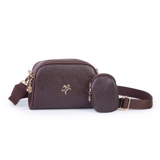 Nas Bag Kadın Mini Cüzdanlı Omuz ve Çapraz Çanta Kahve Victoria