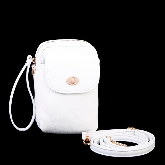 Nas Bag Kadın Mini Telefonluk Çapraz Çanta (en 10 cm , boy 16 cm) Beyaz