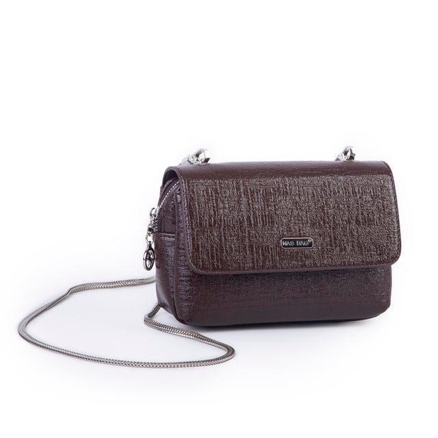 Nas Bag Kadın Mini Zincirli Omuz ve Çapraz  Çanta Kahve ( 19x10 cm )