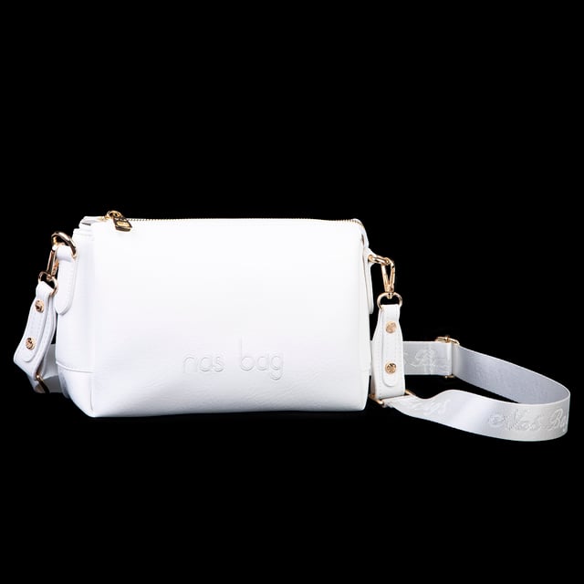 Nas Bag Kadın Sade Günlük Postacı Çantası ( 25x16 cm) Beyaz Victoria