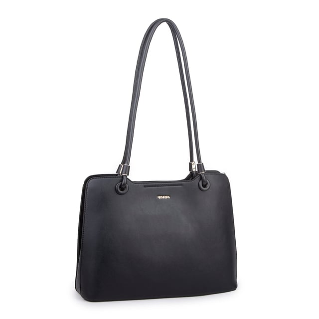 Nas Bag Kadın Sade Şık Zamansız Omuz Çantası ( 32x22 cm ) Siyah