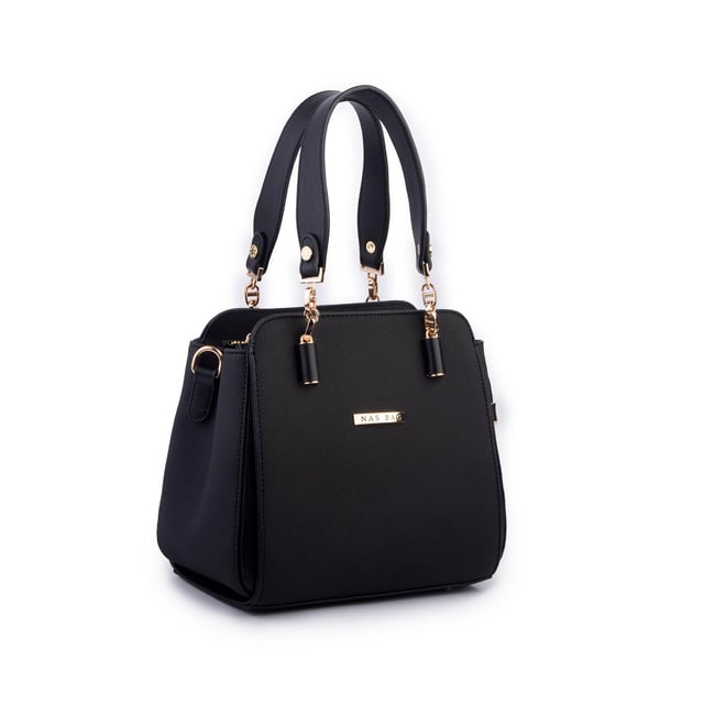 Nas Bag Kadın Sade ve Şık El ve Omuz Çantası Siyah  Lacst  (Ölçüsü:24x21x16)