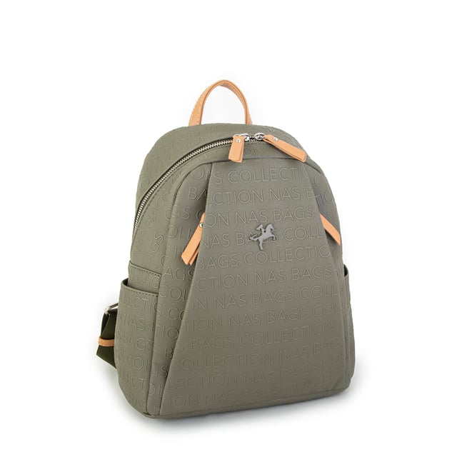 Nas Bag Kadın Sırt Çantası Yeşil Camel  Gofraj
