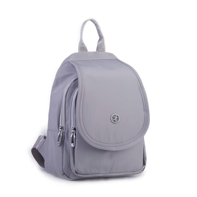 Nas Bag Kadın Water PROOF Ultra Hafif Çift Gözlü Orta Boy Sırt Çantası Gri 