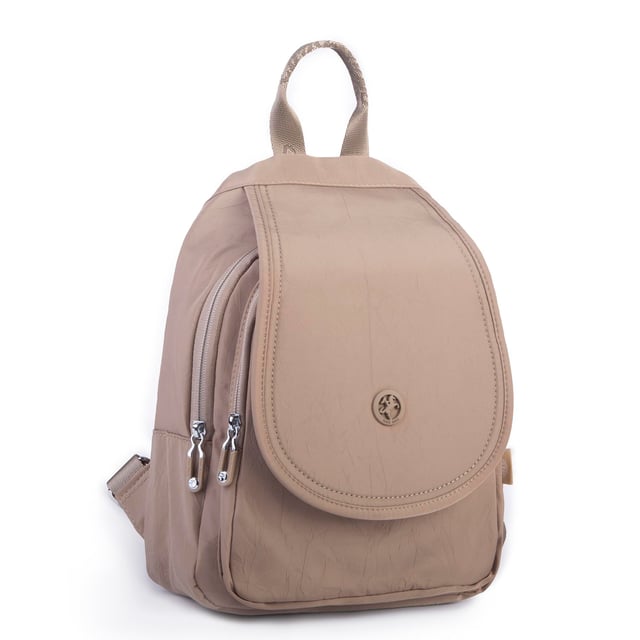 Nas Bag Kadın Water PROOF Ultra Hafif Çift Gözlü Orta Boy Sırt Çantası Vizon 
