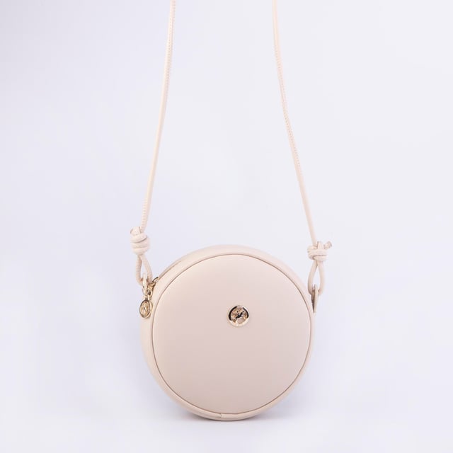 Nas Bag Kadın Yuvarlak Oval Yazlık Moda Çanta Krem  Luna  