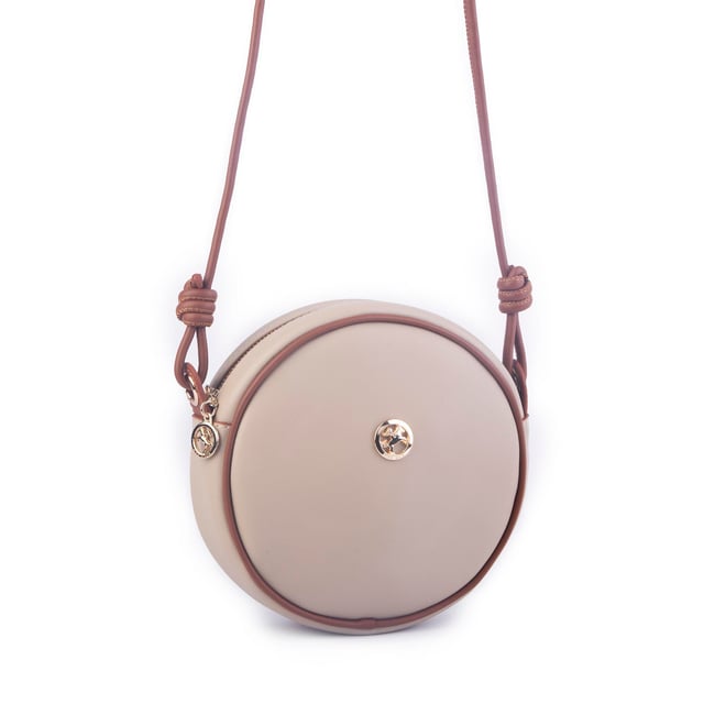Nas Bag Kadın Yuvarlak Oval Yazlık Moda Çanta  Kum Taba Luna 