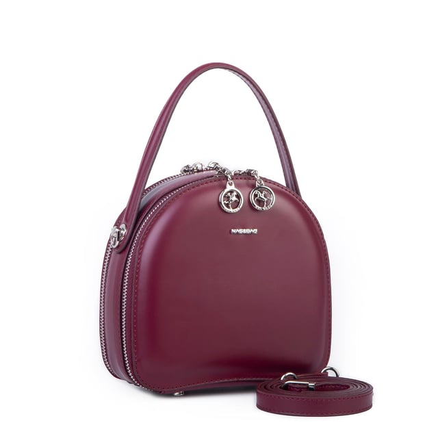 Nas Bag Mini Kadın El ve Çapraz Çanta (17x17 cm) Bordo 