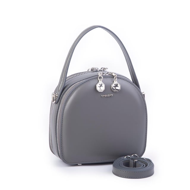 Nas Bag Mini Kadın El ve Çapraz Çanta Gri  Zra (17x17 cm)