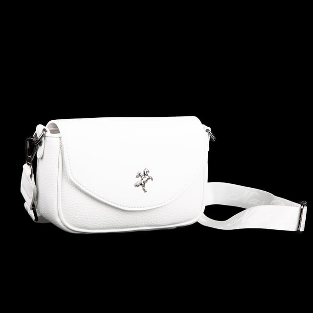 Nas Bag Mini Kapaklı Çapraz Çanta (en 20 cm , boy 12 cm) Beyaz Lopez
