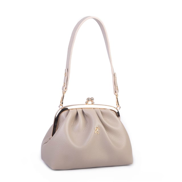 Nas Bag Mini Omuz ve Çapraz Vintage Burslu Çanta (23x15 cm)  Kum Lopez
