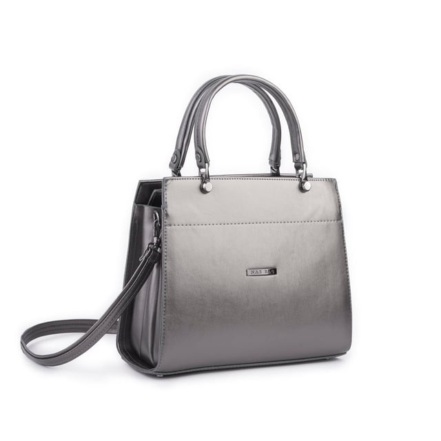 Nas Bag Orjinal Kadın El ve Omuz Çantası Klasik Şık Gri Nero (En :30 cm Boy:26cm)