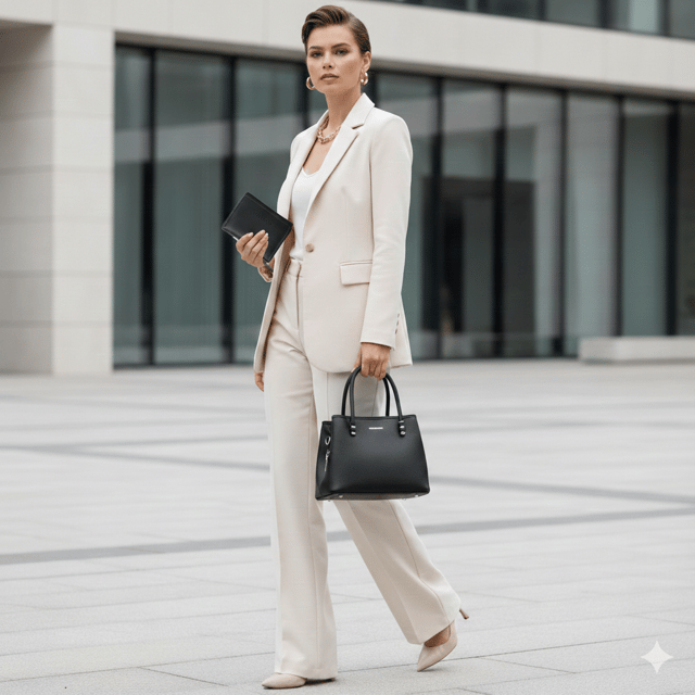 Nas Bag Premium 2li set Çanta El Omuz ve Çapraz Çanta Cüzdan Siyah
