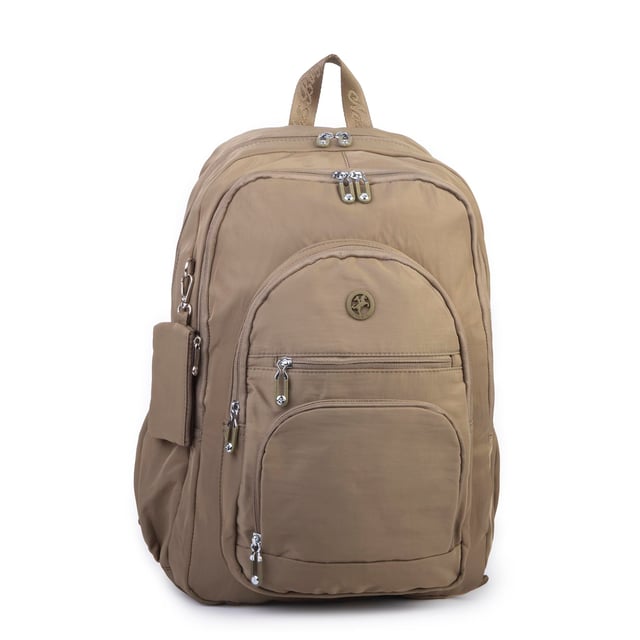 Nas Bag Unisex Hafif Büyük Boy Okul Çantası ve Spor Çantası Çok Gözlü Haki