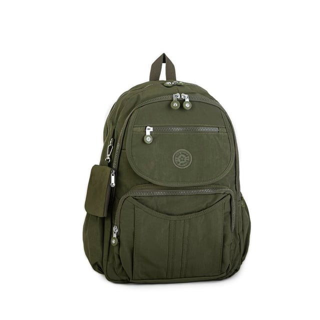 Nas Bag Unisex Zararlı Kimyasal İçermeyen Waterproof Sırt Çantası Koyu Yeşil
