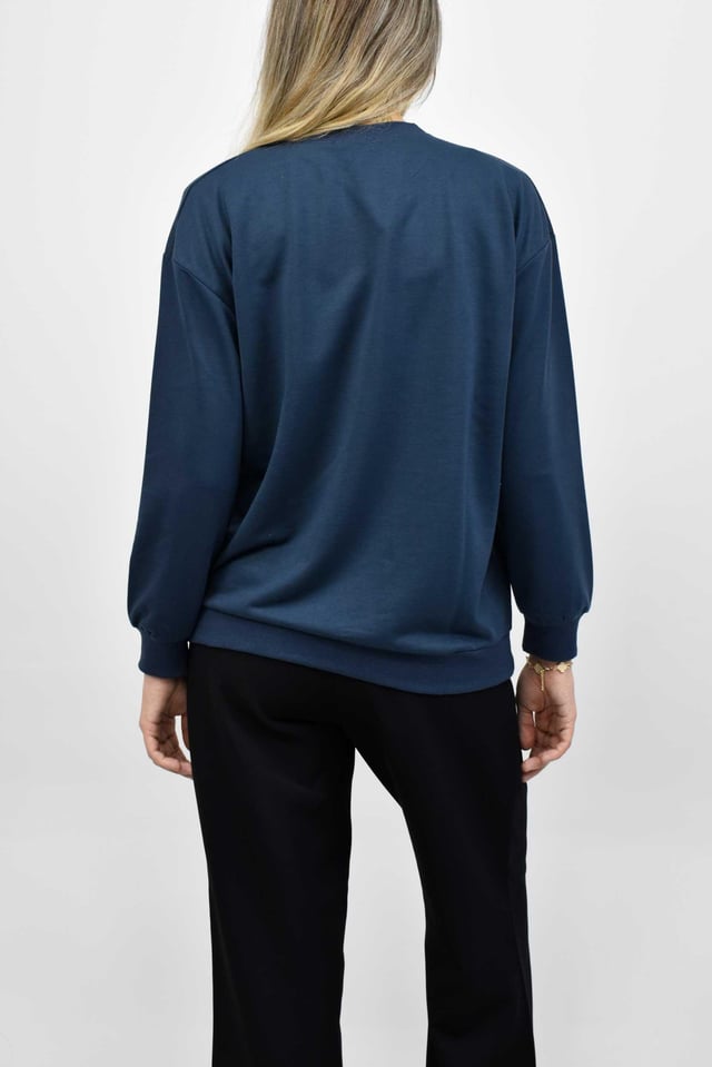 Beli Lastikli Bisiklet Yaka Sweatshirt - Füme