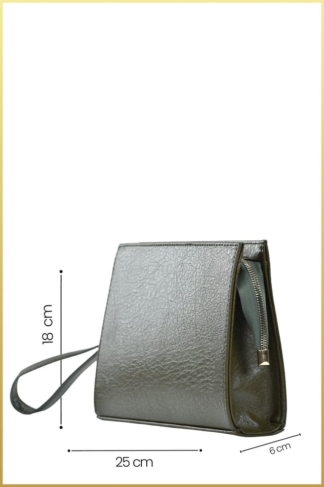 Biess Portföy Clutch El Çantası (Charm Hediyeli) - Haki