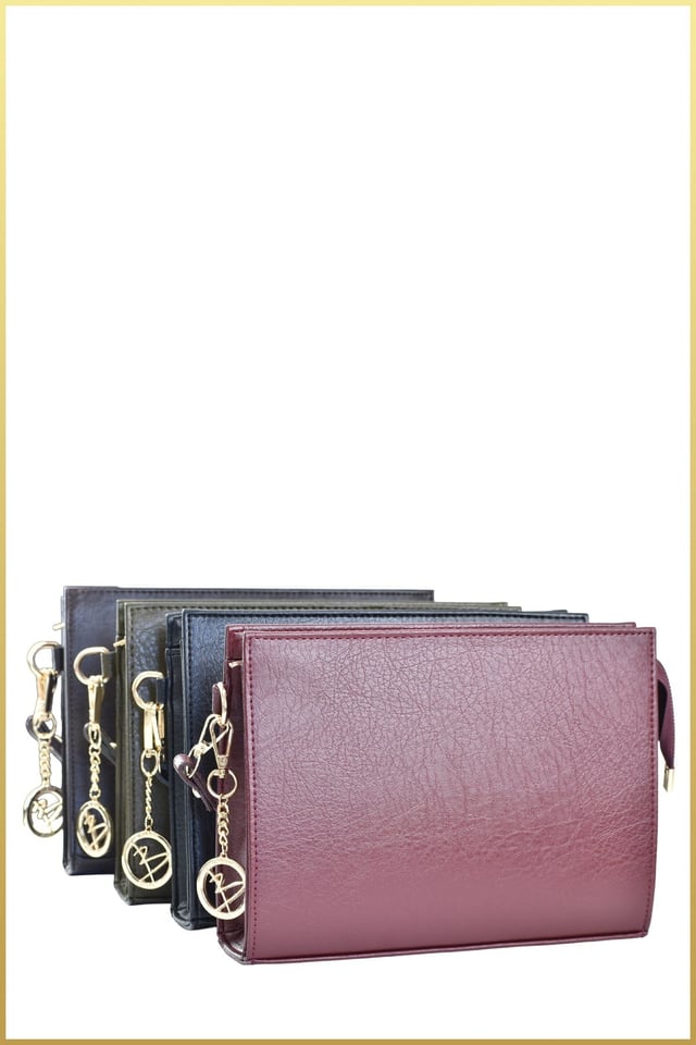 Biess Portföy Clutch El Çantası (Charm Hediyeli) - Bordo