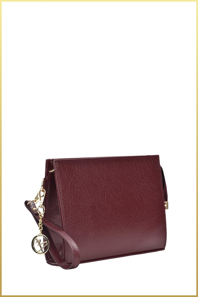 Biess Portföy Clutch El Çantası (Charm Hediyeli) - Bordo