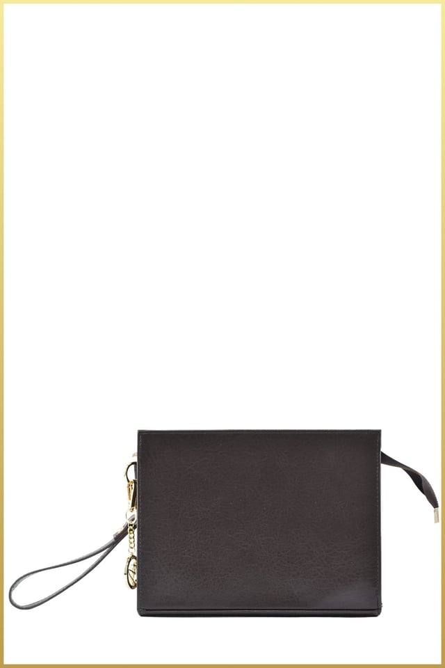 Biess Portföy Clutch El Çantası (Charm Hediyeli) - Acı Kahve