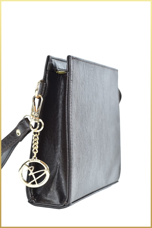 Biess Portföy Clutch El Çantası (Charm Hediyeli) - Acı Kahve