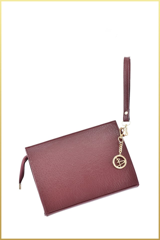 Biess Portföy Clutch El Çantası (Charm Hediyeli) - Bordo