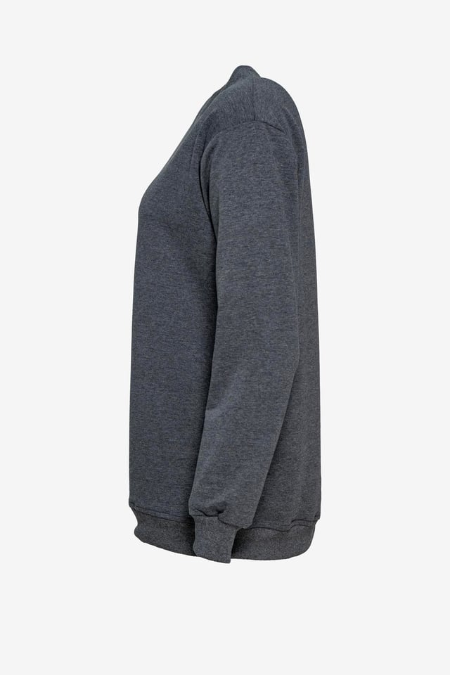 Bisiklet Yaka Basic Sweatshirt - Antrasit