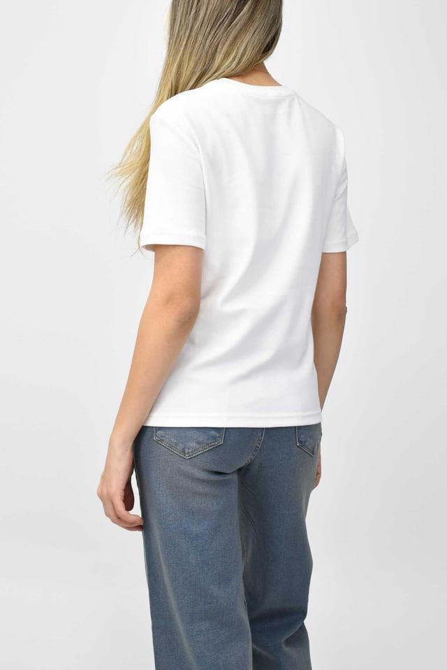 Bisiklet Yaka Basic Tişört - Beyaz 349