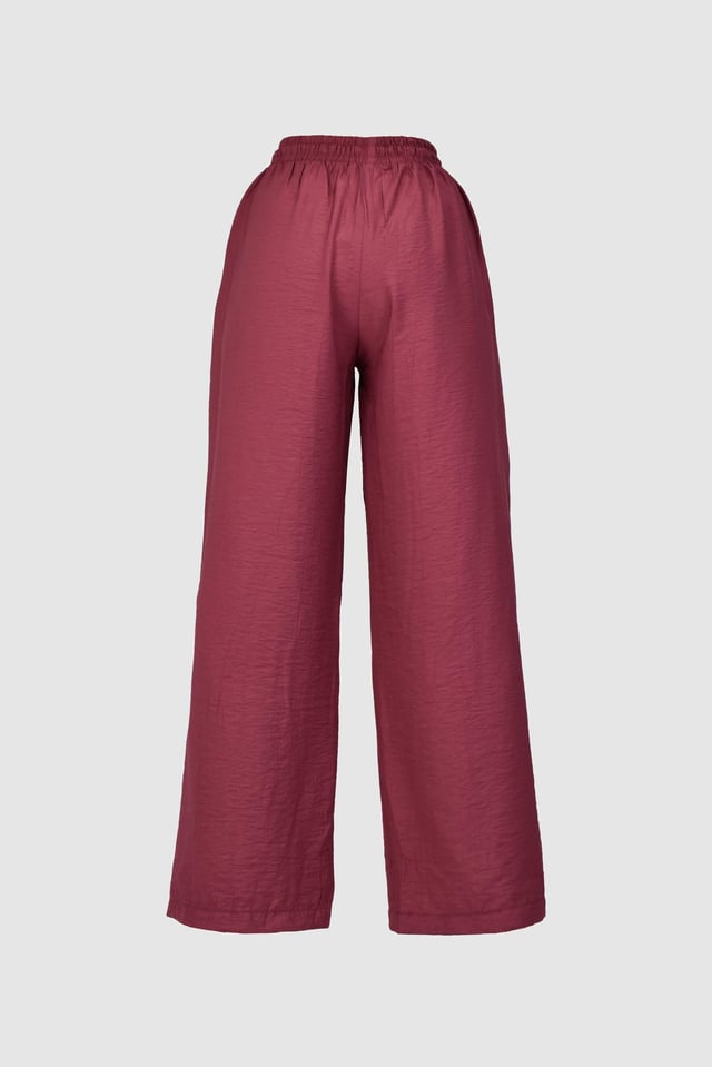 Çilek Kumaş Yazlık Pantolon -Bordo