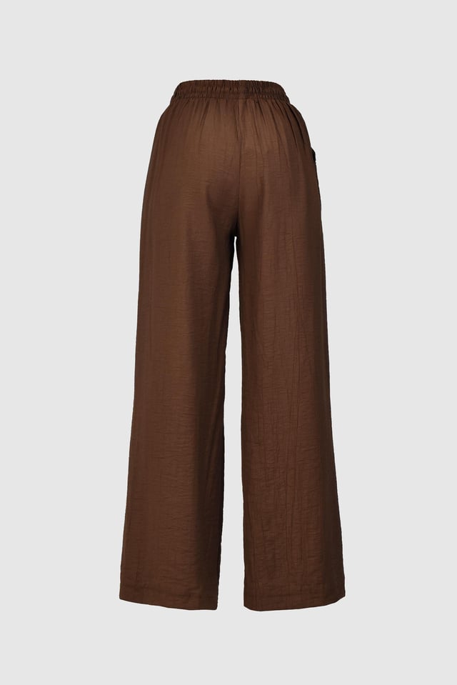 Çilek Kumaş Yazlık Pantolon -Kahve