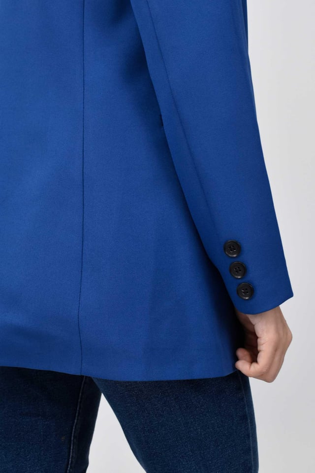 Kadın Uzun Astarlı Blazer Ceket - Gece Mavisi