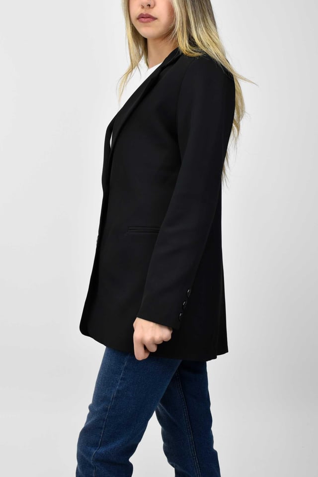 Kadın Uzun Astarlı Blazer Ceket - Siyah