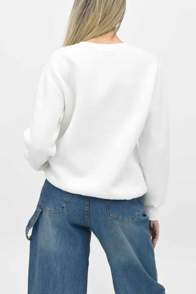 Leopar Baskılı Dikişli Sweatshirt