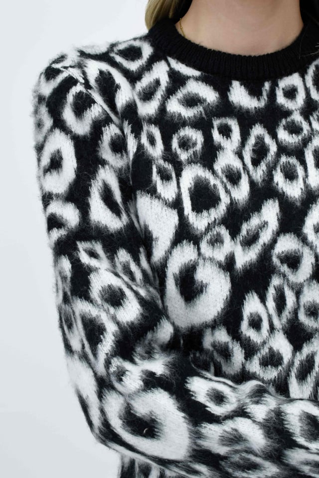 Leopar Desenli Kazak-Siyah 