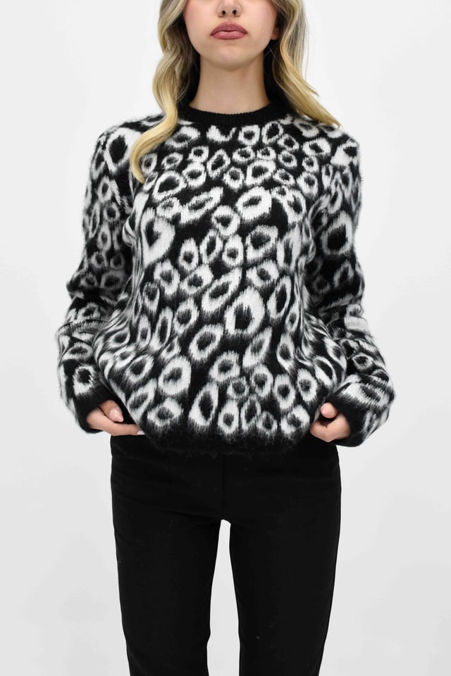 Leopar Desenli Kazak-Siyah 