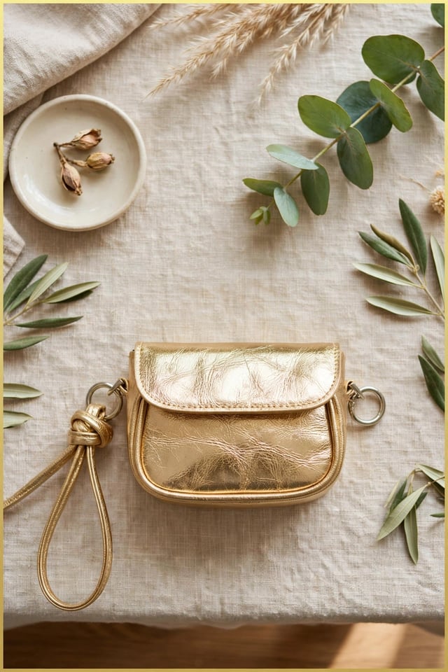 Lovely Kadın Mini Ayarlanabilir Askılı Omuz Çantası - Gold