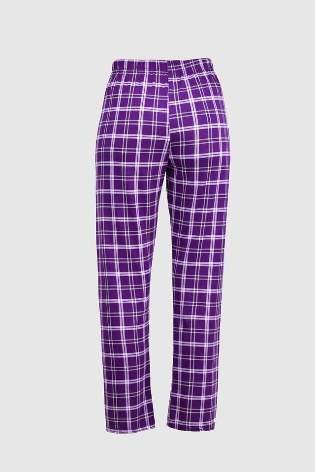 Uzun Kareli Mor Alt Pijama
