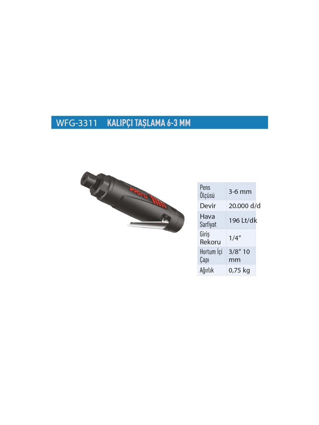 Wufu Kalıpçı Taşlama 6-3mm WFG3311